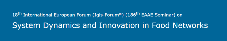 Read more about the article Συμμετοχή στο συνέδριο 18th International European Forum (Igls-Forum*) (186th EAAE Seminar) on System Dynamics and Innovation in Food Networks 2024, Γκάρμις-Π, Γερμανία