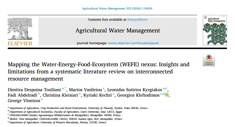Graphical abstract of the systematic review mapping the Water-Energy-Food-Ecosystem nexus